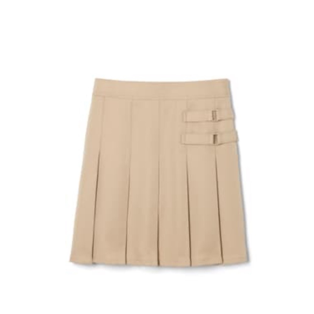 French Toast Tan Pleated Mini Skirt
